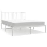Vidaxl bedframe met hoofdbord metaal wit 140x200 cm