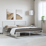 Vidaxl bedframe met hoofdbord metaal wit 193x203 cm
