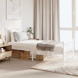 Vidaxl bedframe met hoofd- en voeteneinde metaal wit 80x200 cm