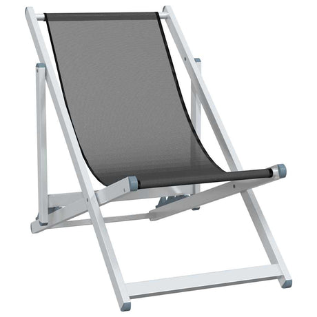 Vidaxl opklapbare stoelen, 2 stuks, grijs aluminium en textilene.