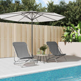 Vidaxl strandstoelen 2 st textileen en gepoedercoat staal grijs