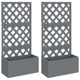VidaXL Pflanzgefäße mit Gitter 2 Stück 65x33x135 cm HKC grau