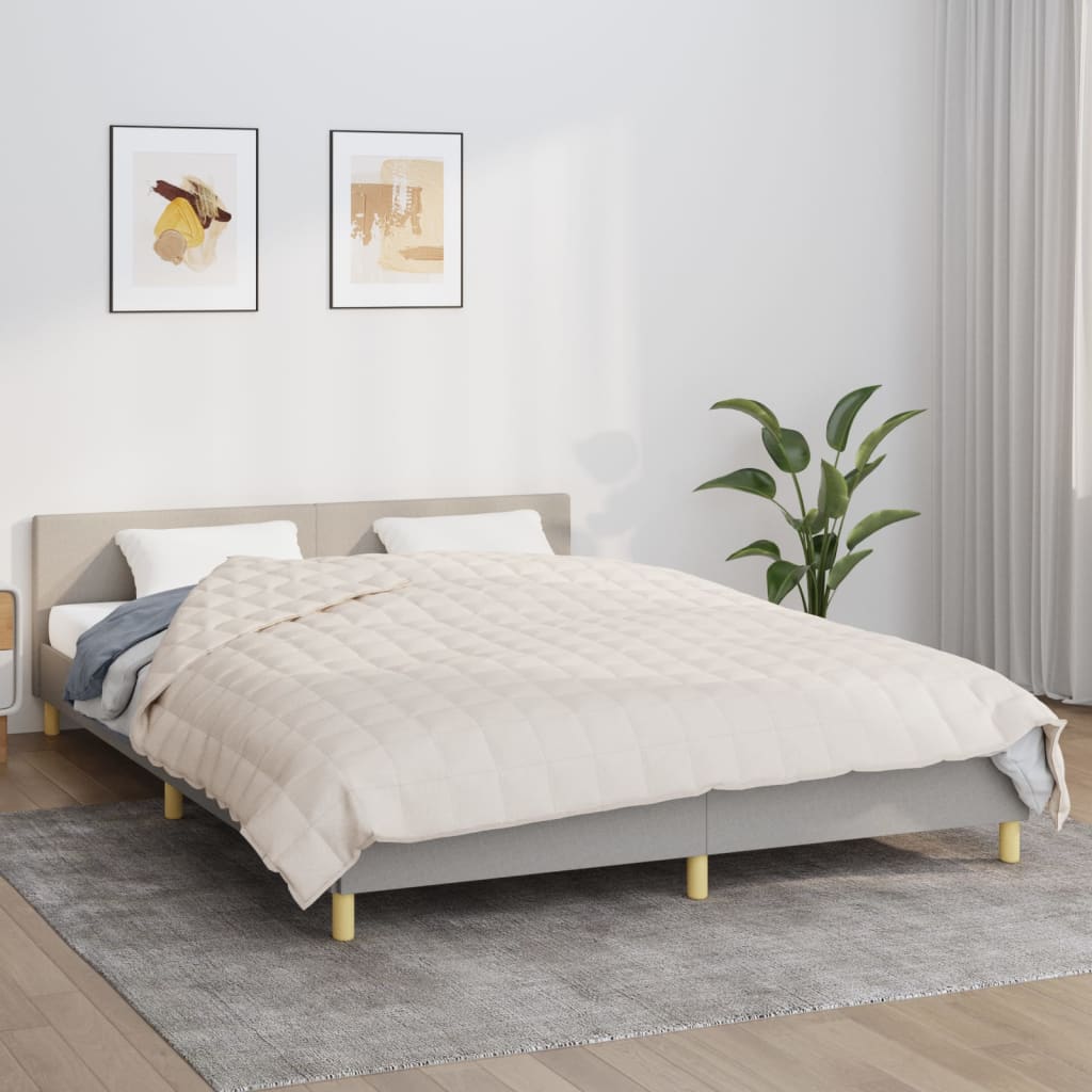 Vidaxx Gewichtsdecke 200x220 cm 9 kg Stoff hellcreme