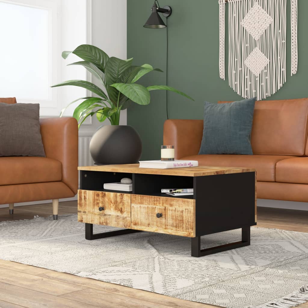 Vidaxl salontafel 80x54x40 cm massief mangohout en bewerkt hout