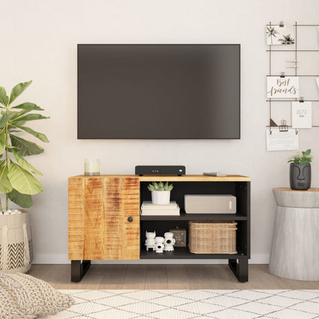 Vidaxl tv-meubel 80x33x46 cm massief mangohout en bewerkt hout
