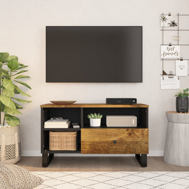 Vidaxl tv-meubel 80x33x46 cm massief mangohout en bewerkt hout
