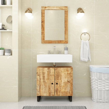Vidaxl wastafelkast 62x33x58 cm massief mangohout en bewerkt hout