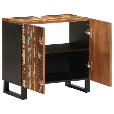 Vidaxl wastafelkast 62x33x58 cm massief recycled hout en bewerkt hout