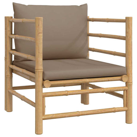 Vidaxl tuinbank met kussens bamboe taupe