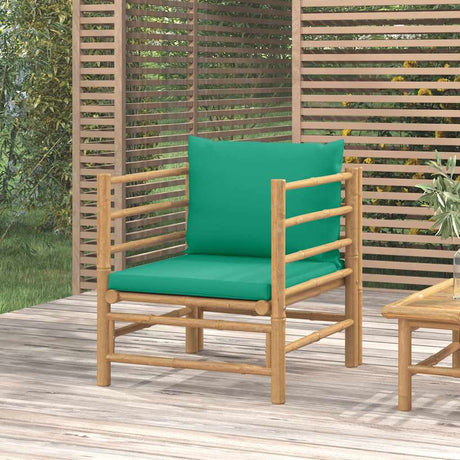 Vidaxl tuinbank met kussens bamboe groen
