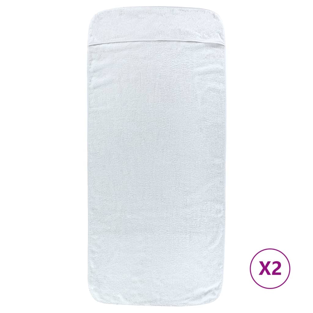 VidaXL Strandtücher 2 Stück 400 g m² 60x135 cm Stoff weiß