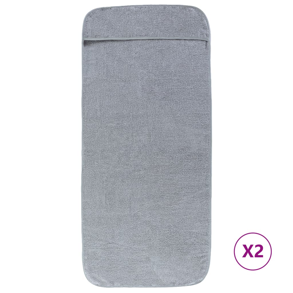 VidaXL Strandtücher 2 Stück 400 g m² 60x135 cm Stoff grau