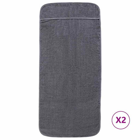 Vidaxx Strandtücher 2 Stück 400 g m² 60x135 cm Stoff Anthrazit