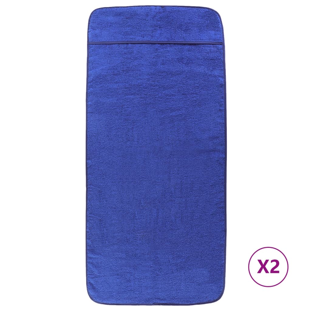 VidaXL Strandtücher 2 Stück 400 g m² 60x135 cm Stoff Königsblau