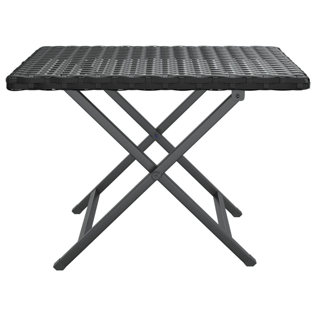 Vidaxl tafel inklapbaar 45x35x32 cm poly rattan zwart