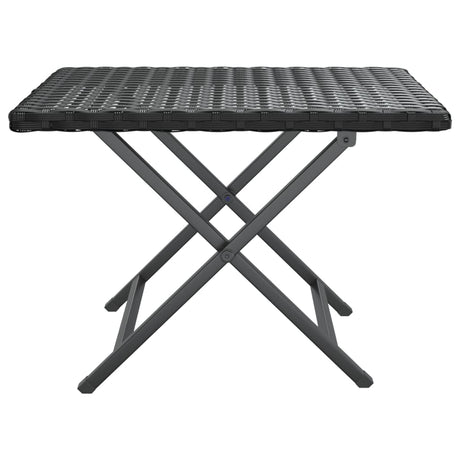 Vidaxl tafel inklapbaar 45x35x32 cm poly rattan zwart