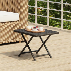 Vidaxl tafel inklapbaar 45x35x32 cm poly rattan zwart