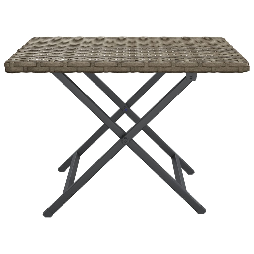 Vidaxl tafel inklapbaar 45x35x32 cm poly rattan grijs