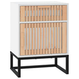 Vidaxl nachtkastje 40x30x55,5 cm bewerkt hout en ijzer wit