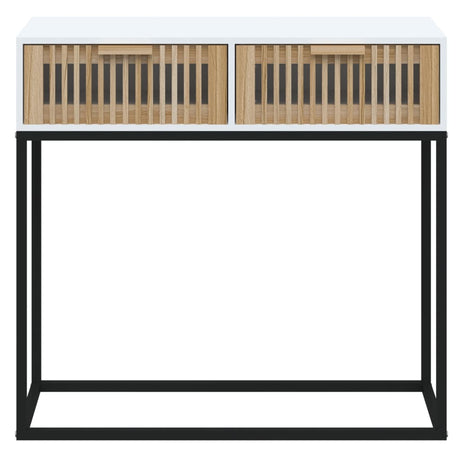 Vidaxl wandtafel 80x30x75 cm bewerkt hout en ijzer wit
