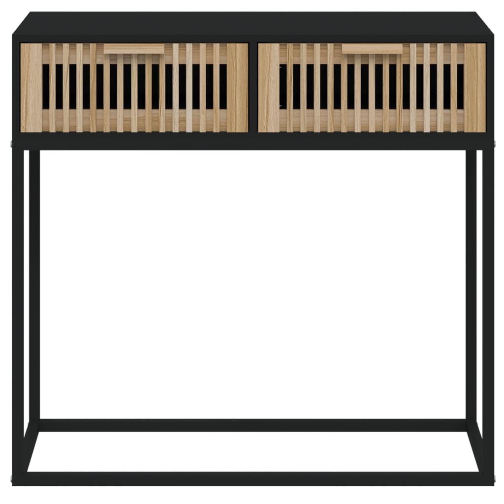 Vidaxl wandtafel 80x30x75 cm bewerkt hout en ijzer zwart