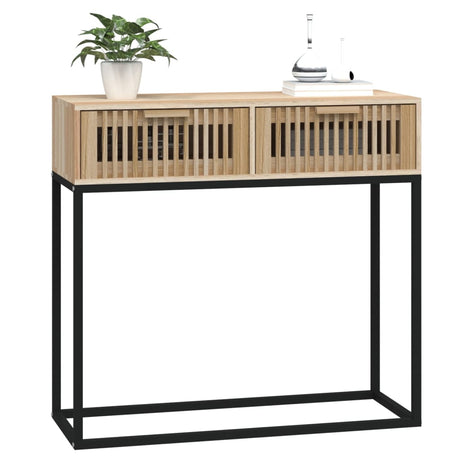 Vidaxl wandtafel 80x30x75 cm bewerkt hout en ijzer