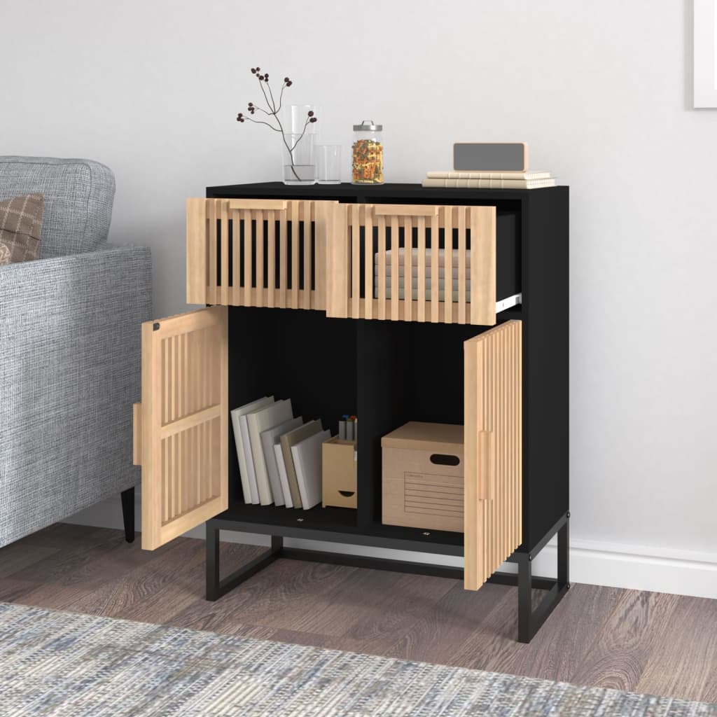 Vidaxl dressoir 60x30x75 cm bewerkt hout zwart