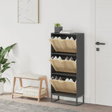 Vidaxx Schuhschrank 52x25x120 cm lackiertes Holz schwarz