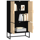 Vidaxl hoge kast 70x35x125 cm bewerkt hout zwart