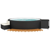 Vidaxx Whirlpool-Umrandung aus Polyrattan und massivem Akazienholz schwarz
