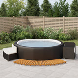 Vidaxx Whirlpool-Umrandung aus Polyrattan und massivem Akazienholz schwarz