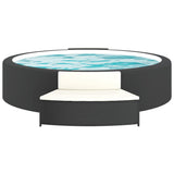 VidaXL Spa-Bänke mit Kissen 2 Stk. Polyrattan schwarz