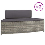 VidaXL Spa-Bänke mit Kissen 2 Stk. Poly Rattan Grau
