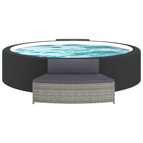 VidaXL Spa-Bänke mit Kissen 2 Stk. Poly Rattan Grau