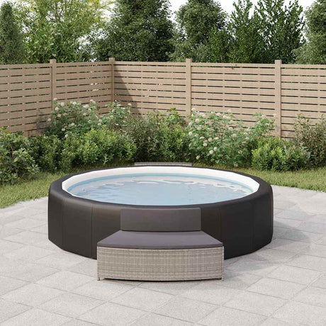 VidaXL Spa-Bänke mit Kissen 2 Stk. Poly Rattan Grau