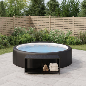 VidaXL Lagerregale 2 Stk. Poly Rattan Schwarz