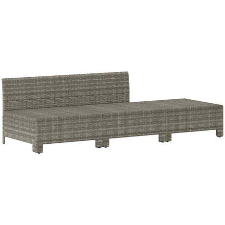 Vidaxl 3-delige tuinloungeset met kussens grijs poly rattan