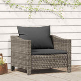 Vidaxl tuinfauteuil met kussen grijs poly rattan