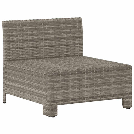 Vidaxl tuinbank midden met kussen grijs poly rattan