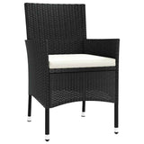 Vidaxl tuinstoelen met kussens 2 st. zwart poly rattan