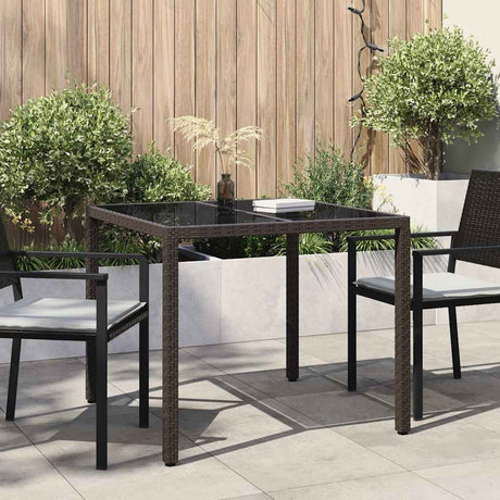 Vidaxl tuinstafel bruin 90 x 90 x 75 cm poly rattan