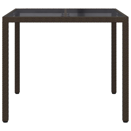 Vidaxl tuinstafel bruin 90 x 90 x 75 cm poly rattan