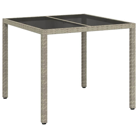 Vidaxl tuinstafel grijs 90 x 90 x 75 cm poly rattan