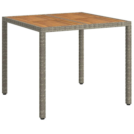 Vidaxl tuinstafel grijs 90 x 90 x 75 cm poly rattan