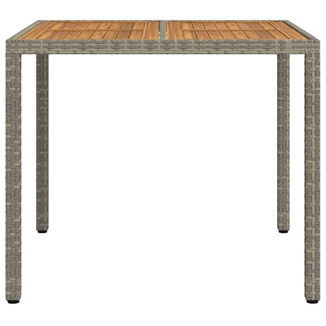 Vidaxl tuinstafel grijs 90 x 90 x 75 cm poly rattan