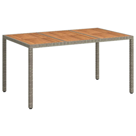 Vidaxl tuinstafel grijs 150 x 90 x 75 cm poly rattan