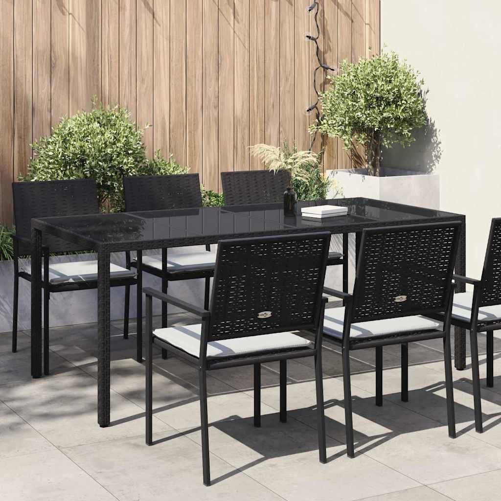 Vidaxl tuinstafel zwart poly rattan
