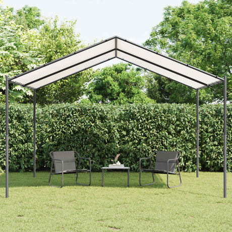 Vidaxl paviljoen 4 x 4 x 2,6 m wit staal en polyester 180 gsm