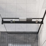 Vidaxl -Dusche für Gehen -in Duschwand 90 cm Aluminium Schwarz