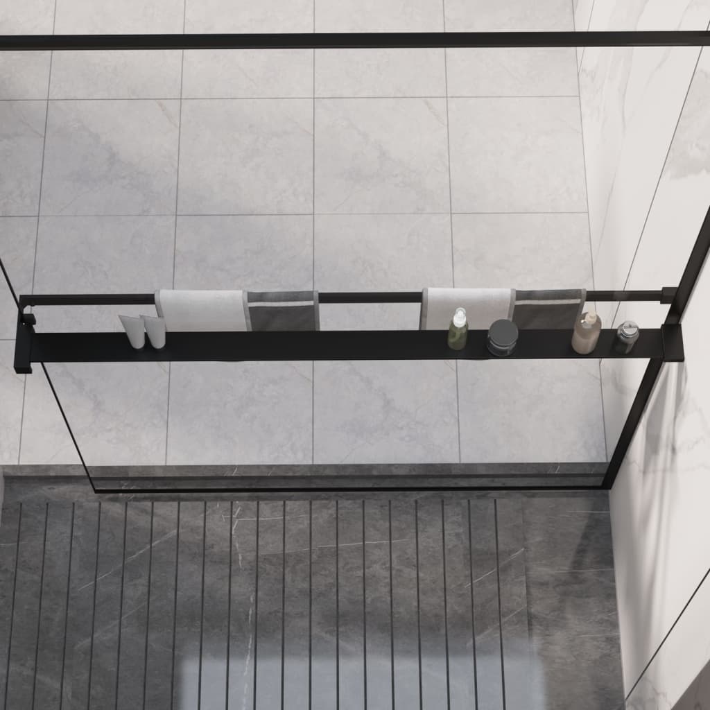 Vidaxx Duschregal für begehbare Duschwand 115 cm Aluminium schwarz
